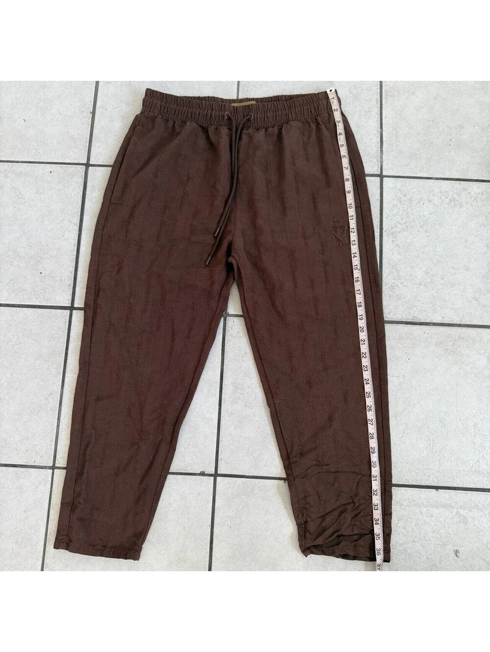 Scarface x Shoe Palace Brown Jogger Pants Mens Large Elastic Waist Logo